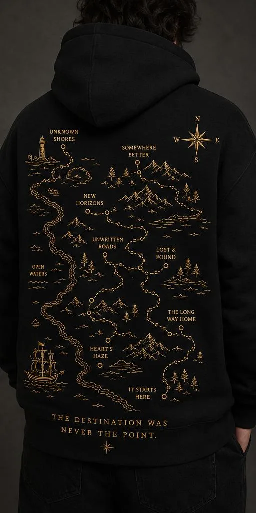 Nowhere & Everywhere hoodie, back artwork